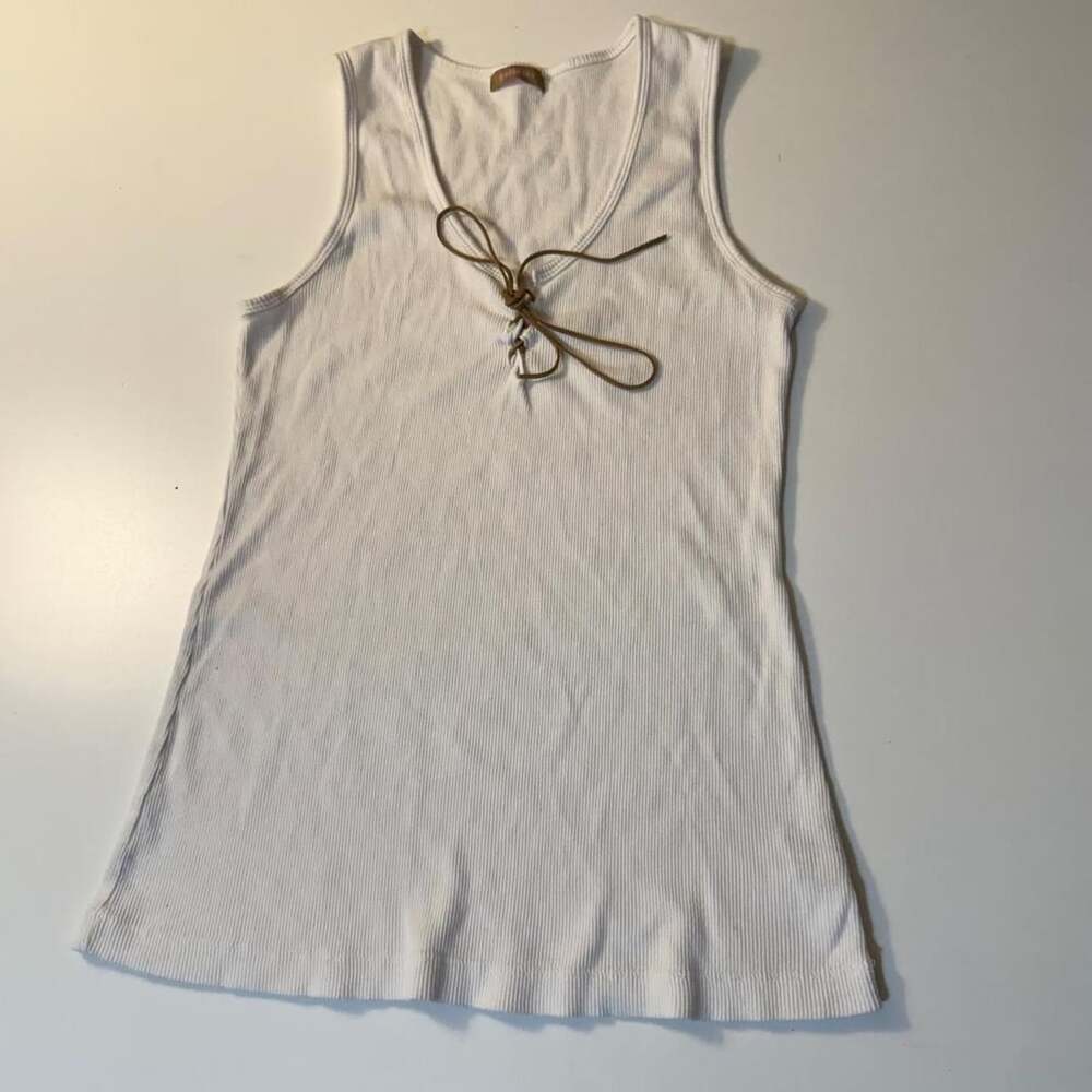 Gadzooks Vintage 2000s Ribbed Lace-Up Cami Tank Top